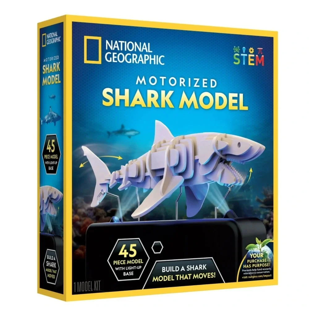National Geographic Motorized Shark Model 3D Puzzle 45 Pieces 3D STEM Learning